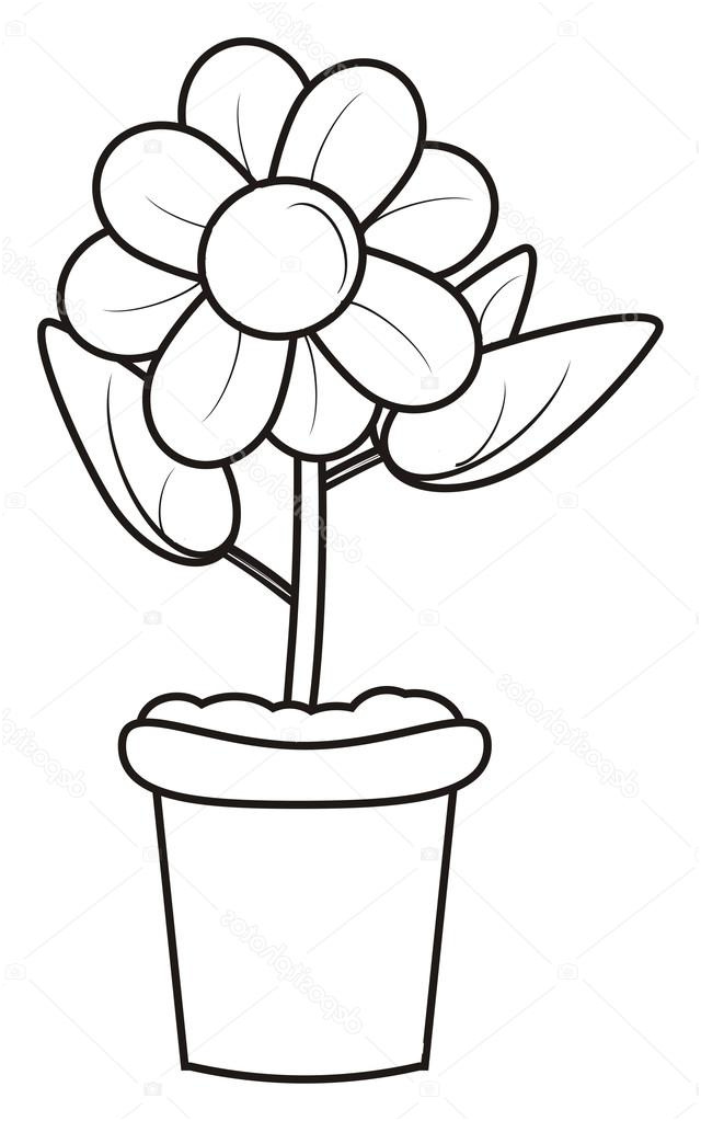 stock photo coloring flower in a pot