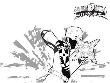 dessin colorier power rangers ninja