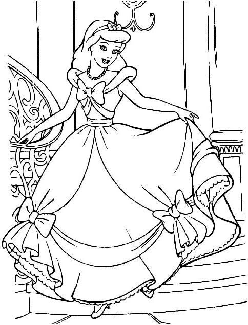 Coloriage Princesse Cendrillon Inspiration Coloriage Princesse Cendrillon Dessin Gratuit à Imprimer