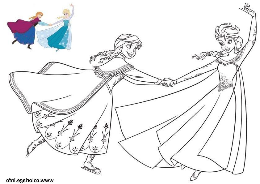 princesse disney elsa et anna la reine des neiges coloriage dessin