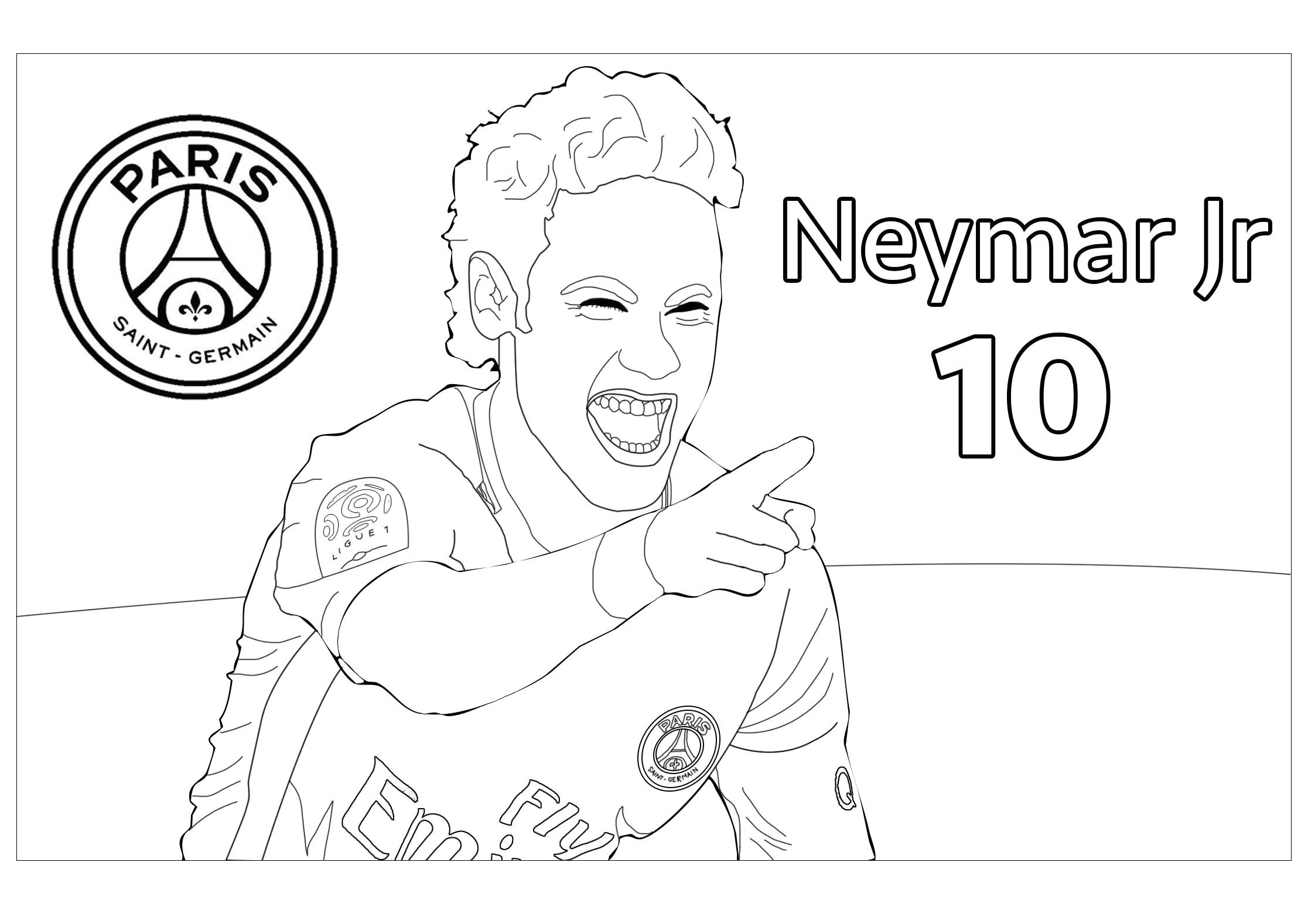 coloriage neymar psg dessin de foot neymar elegant plan coloriage maillot du psg l