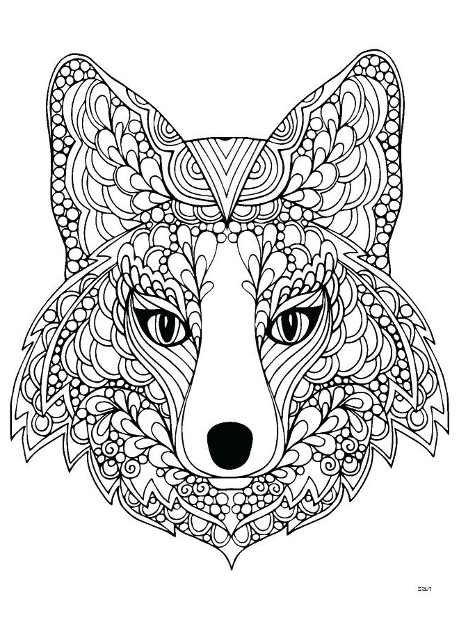 tatoo art mandala within coloriage de renard
