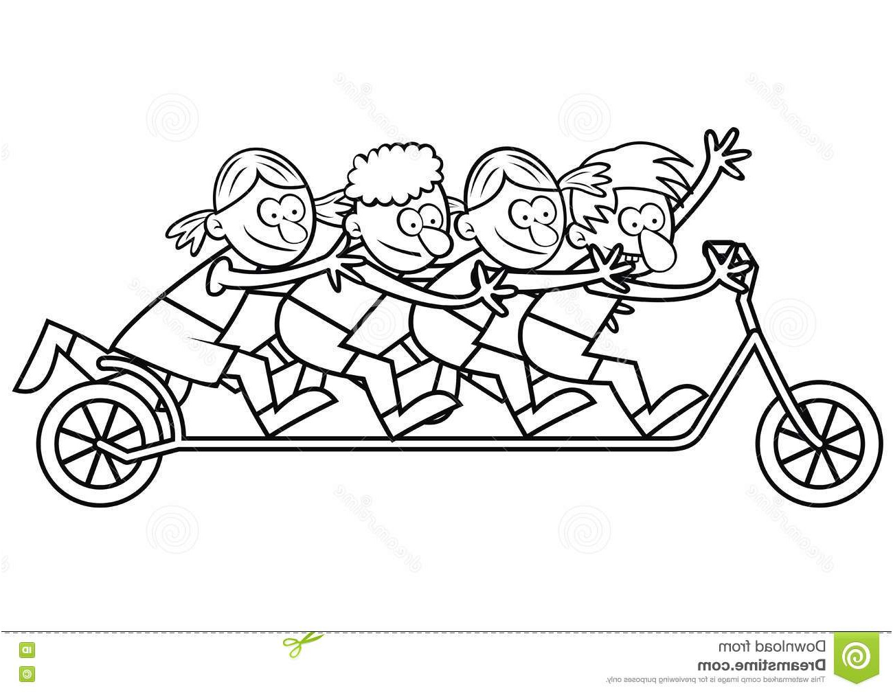 illustration stock enfants scooter livre coloriage image