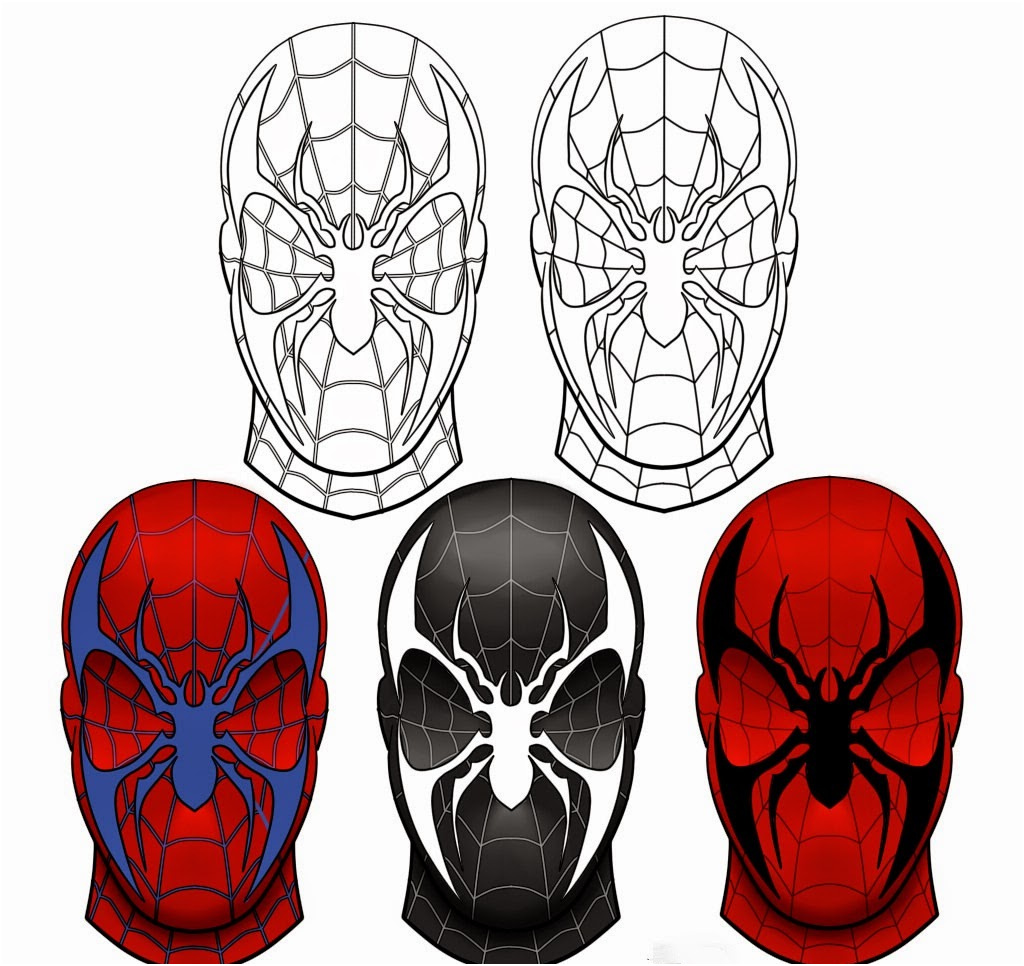 coloriage spiderman masque