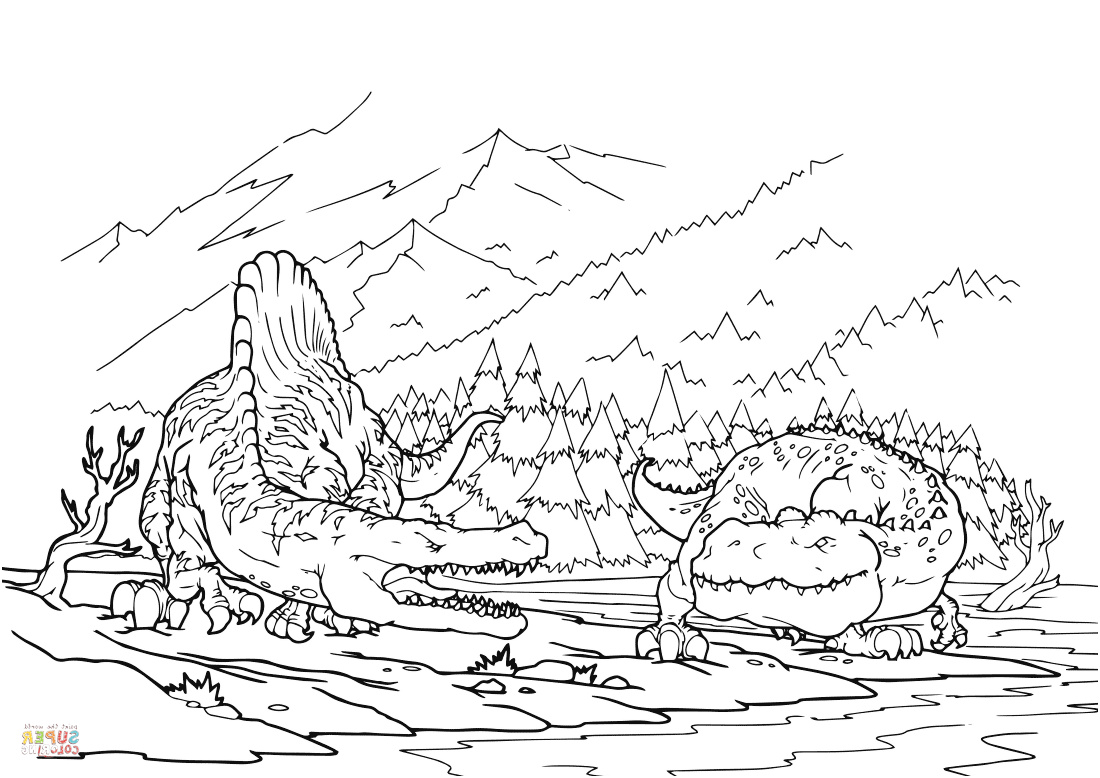 spinosaurus coloring pages printable sketch templates