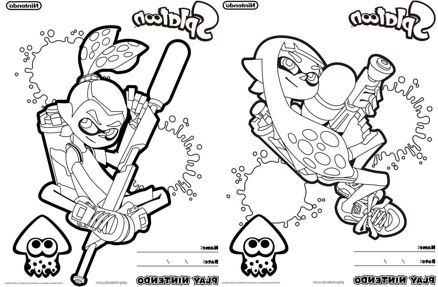 splatoon printable coloring pages
