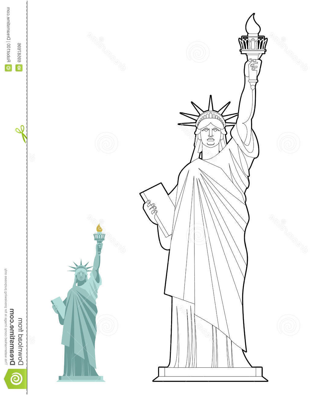 illustration stock statue de livre de coloriage de libert symbole de la libert et de la dmocratie image