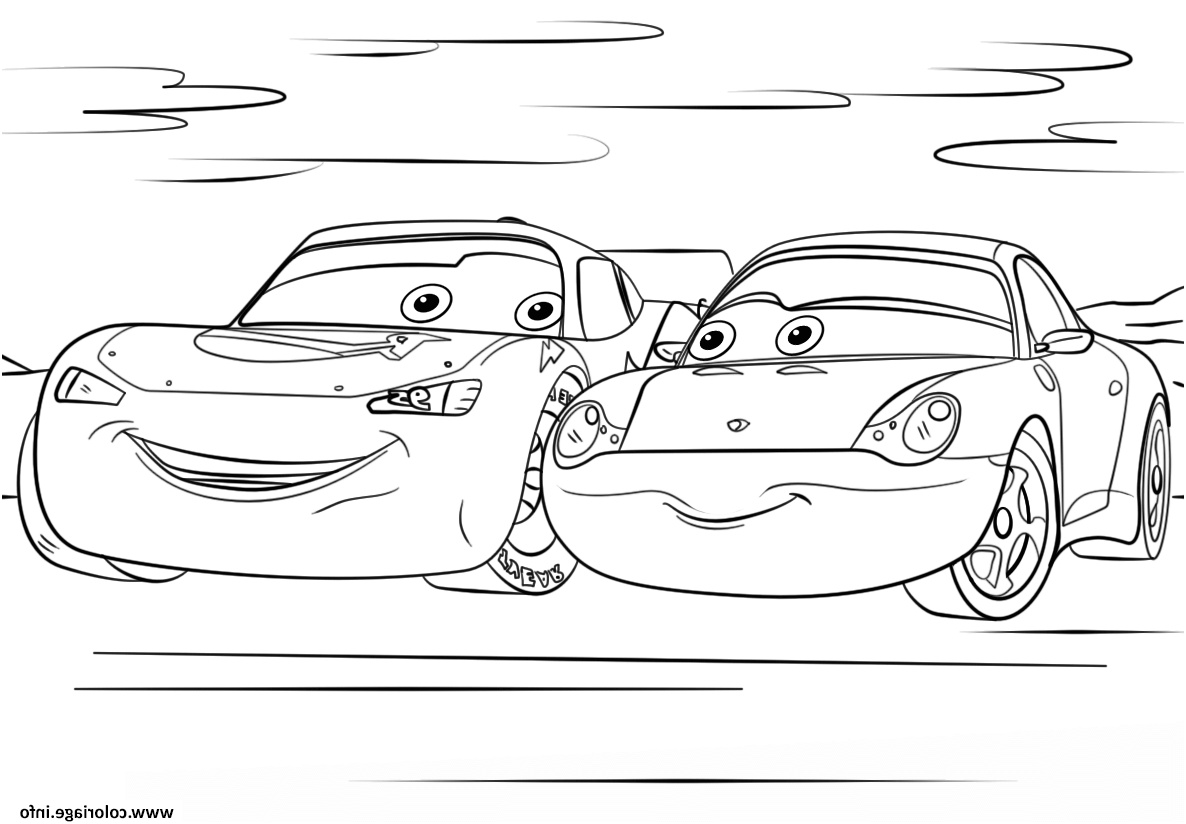 lightning mcqueen and sally from cars 3 disney coloriage