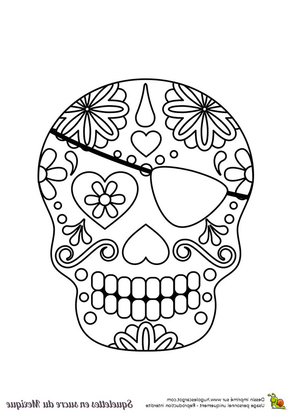 coloriage tete de mort mexicaine
