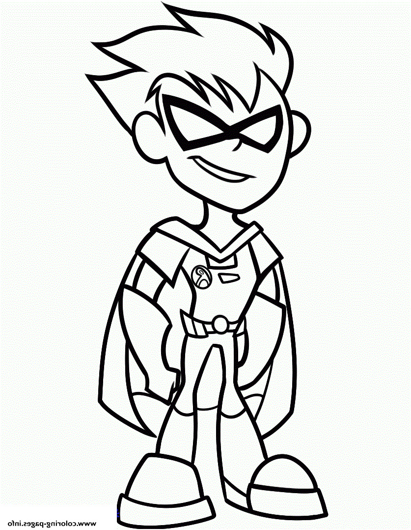 dessin robin from teen titans go printable coloring pages book