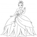dessin de princesse tiana a imprimer