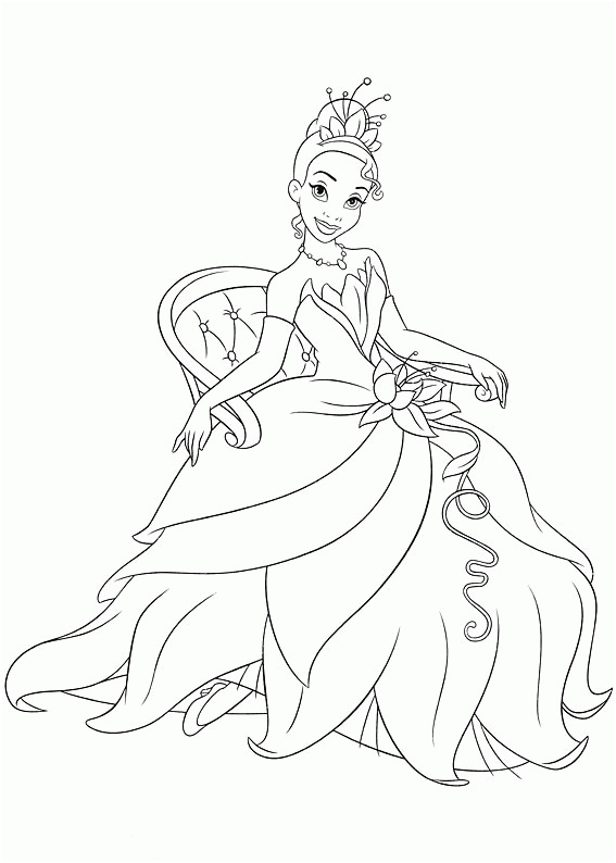 disney princess tiana coloring pages to