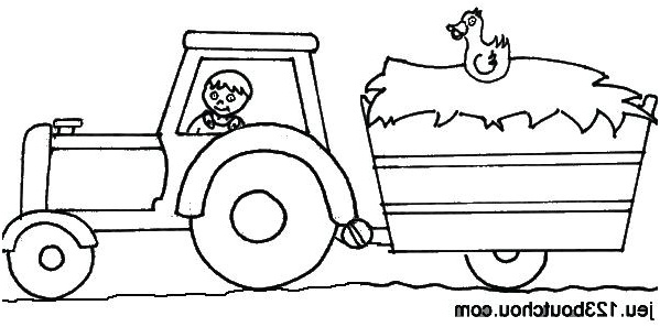coloriage tracteur et remorque coloriage tracteur les beaux dessins de transport a imprimer et
