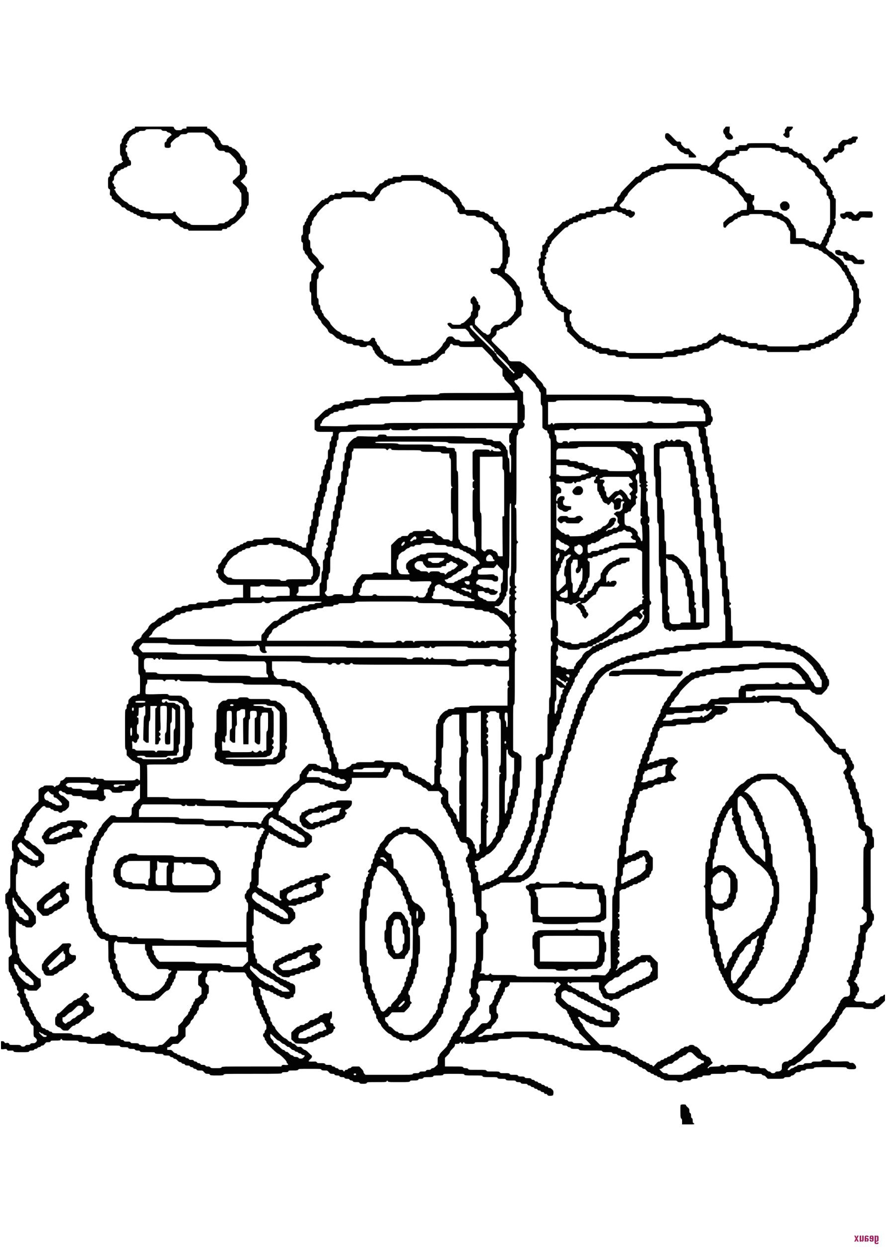 coloriage tracteur et remorque a imprimer gratuit