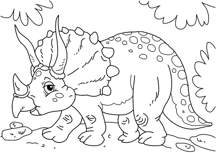 coloriage dinosaure triceratops i