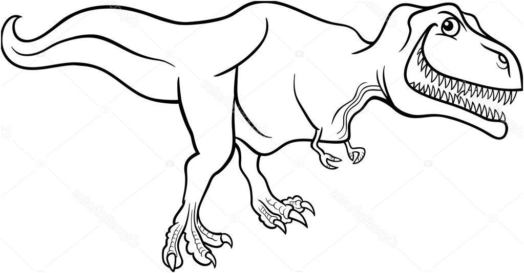 stock illustration cartoon tyrannosaurus dinosaur for coloring