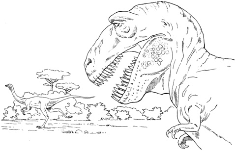tyrannosaure qui chasse