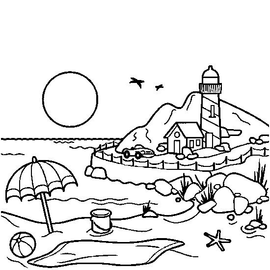 coloriage paysages mer