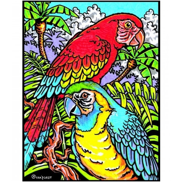 331 perroquet coloriage velours