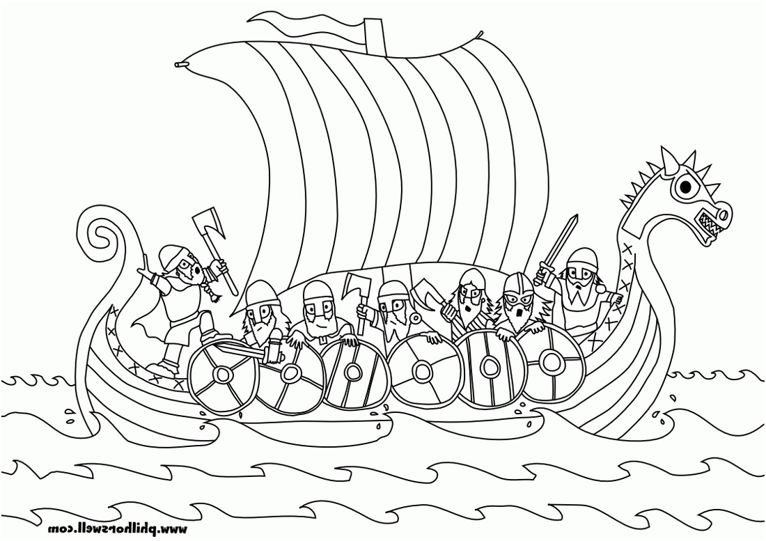 viking ship coloring page free
