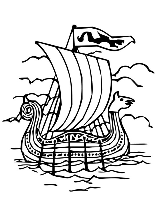 coloriage bateau viking i
