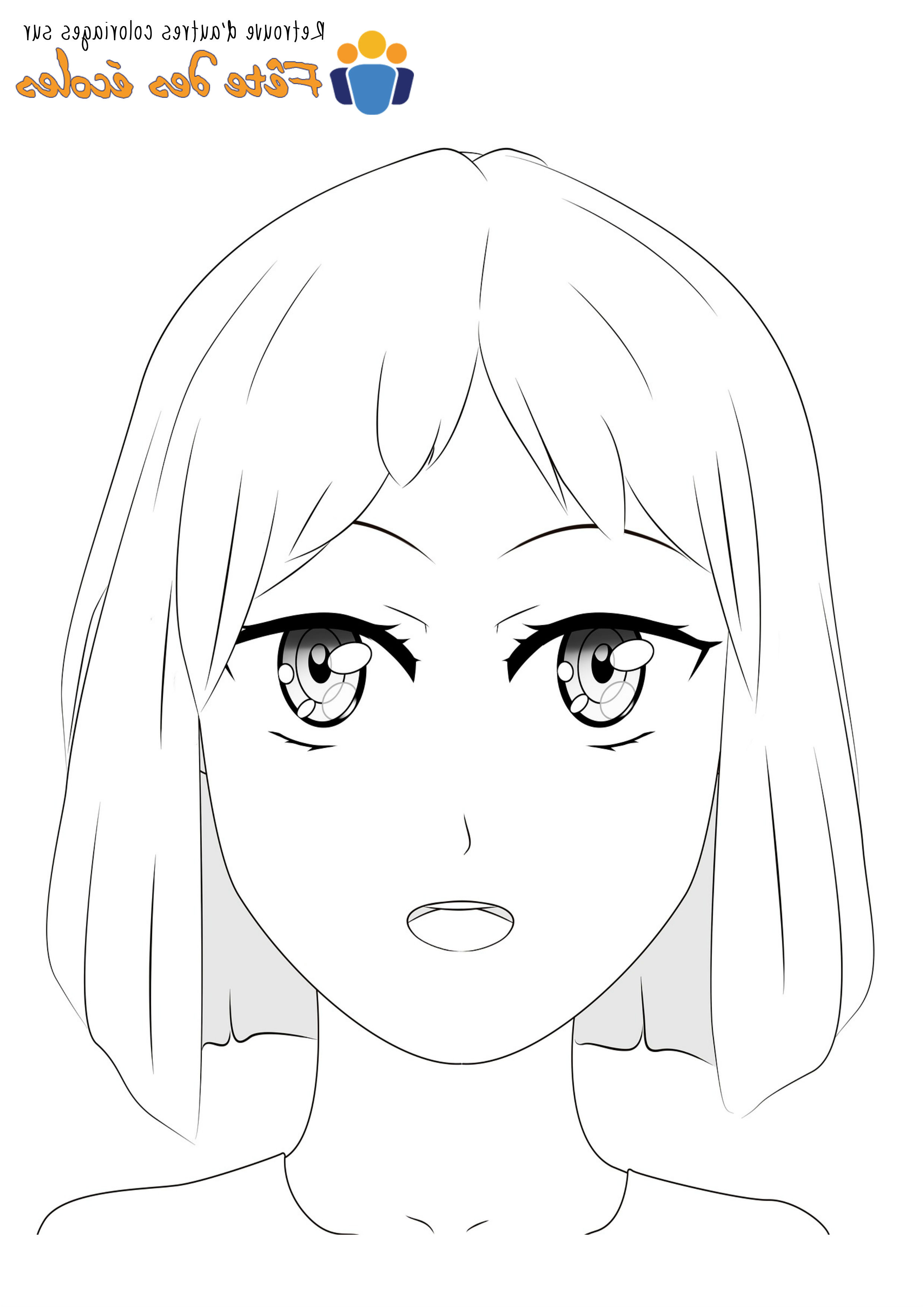 visage femme dessin manga
