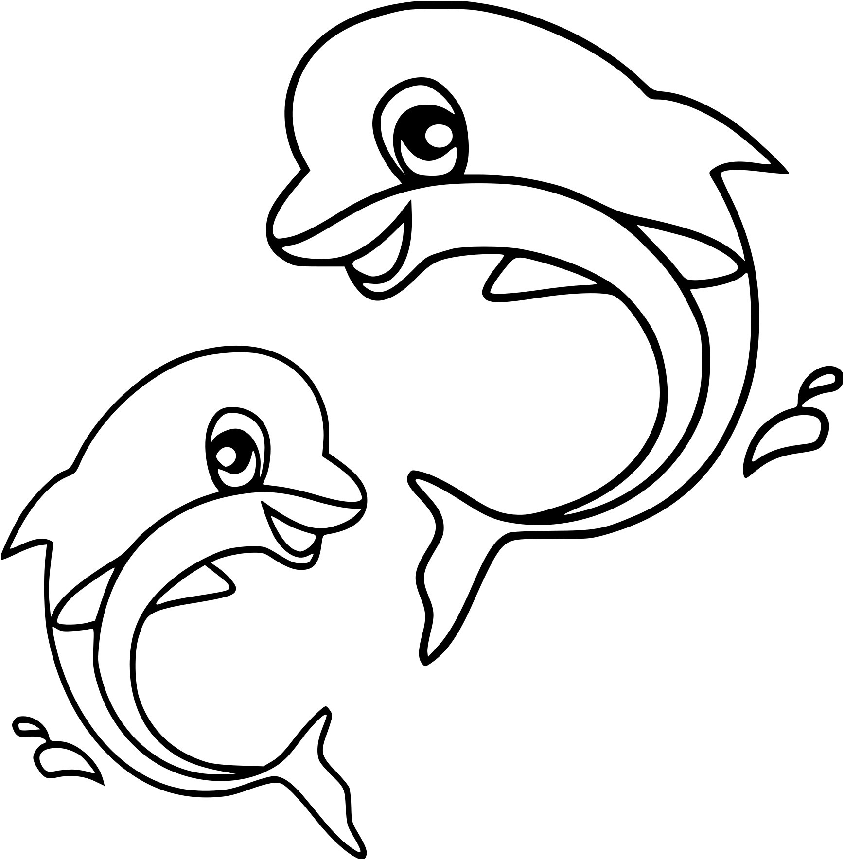 dessin a colorier gratuit de dauphin
