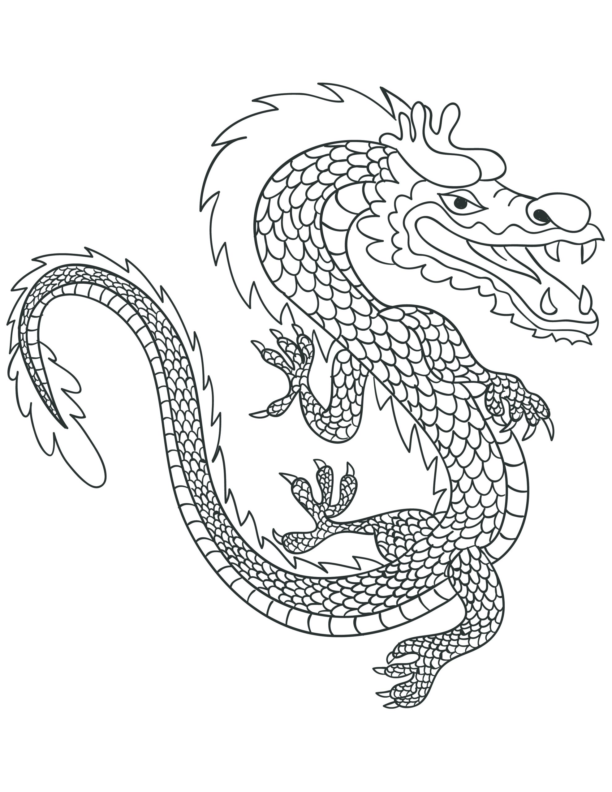 coloriages de dragons chinois