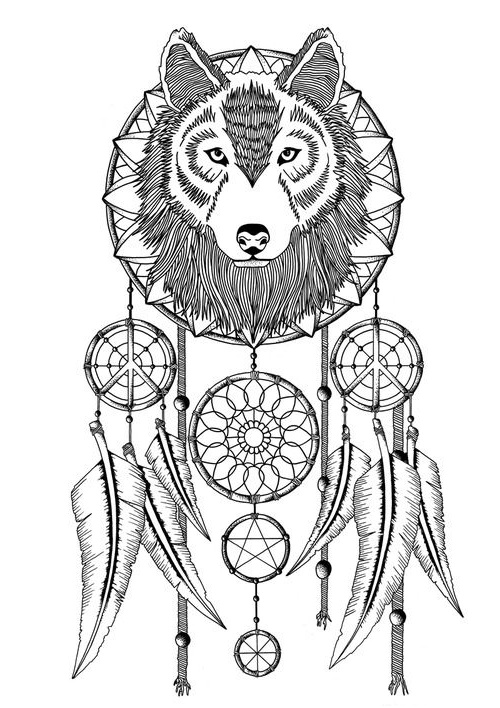 dreamcatcher coloring pages for adults
