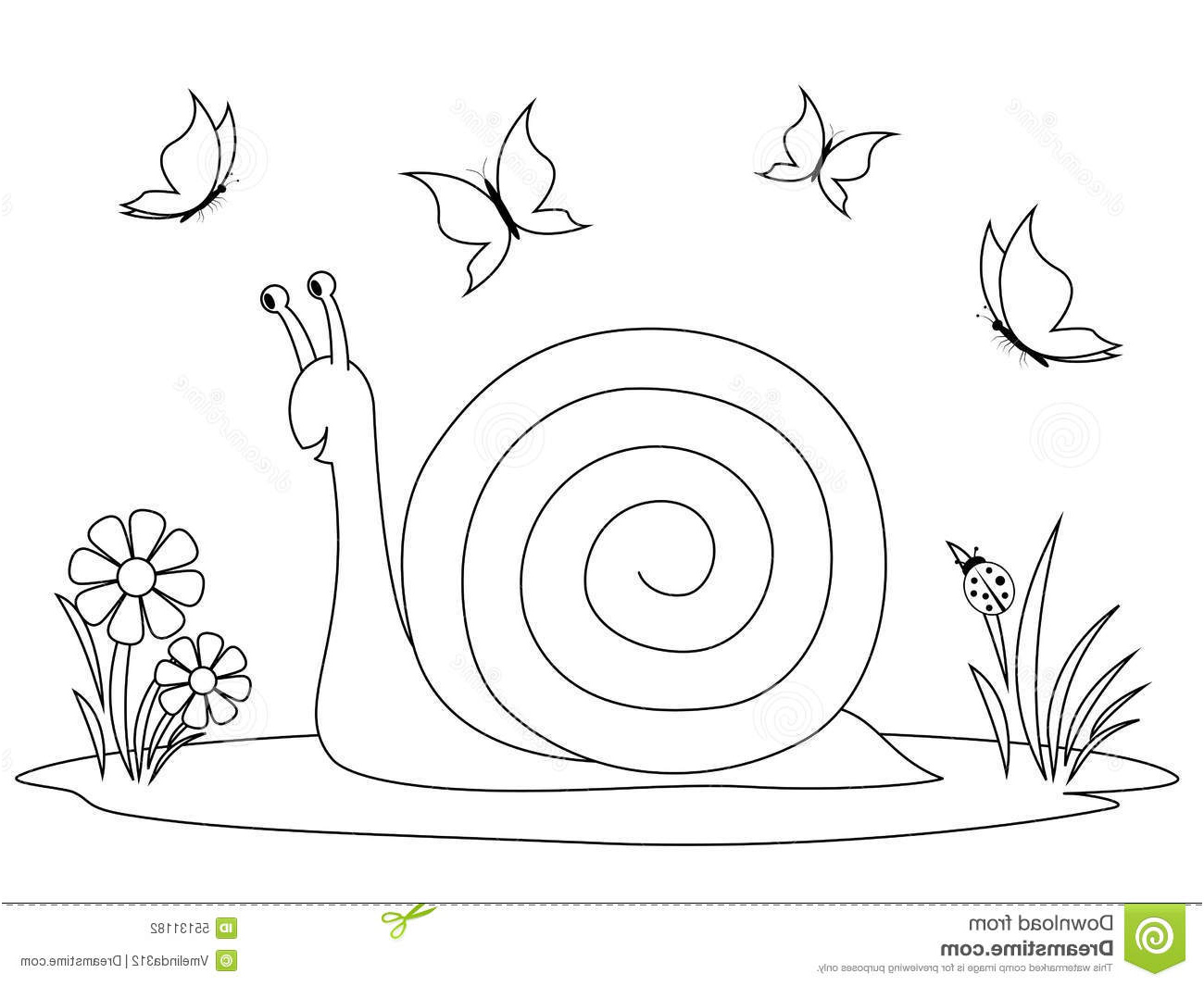 illustration stock livre de coloriage escargot heureux image