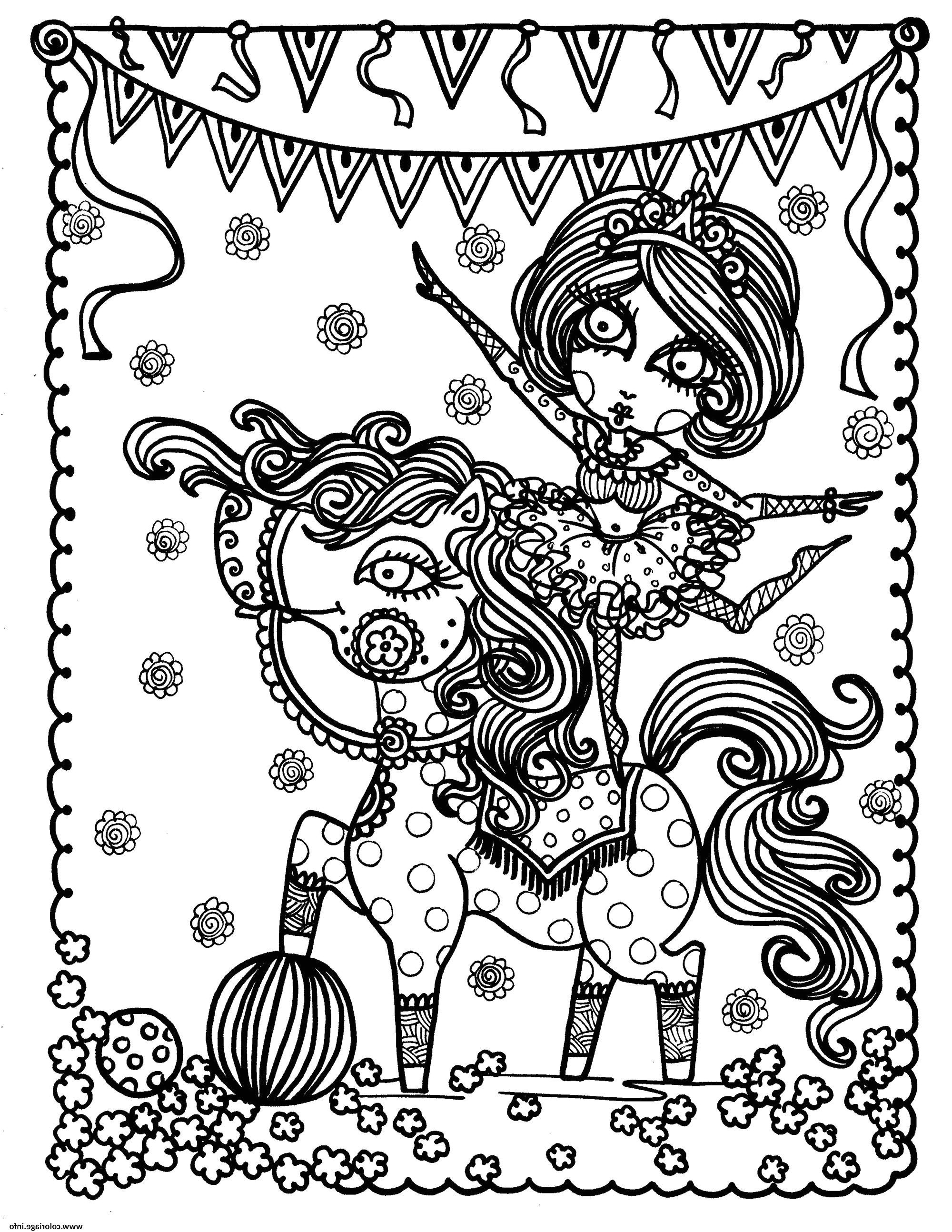 jeux de coloriage de mandala gratuit en ligne coloriage adulte jeune acrobate sur un cheval par deborah muller dessin
