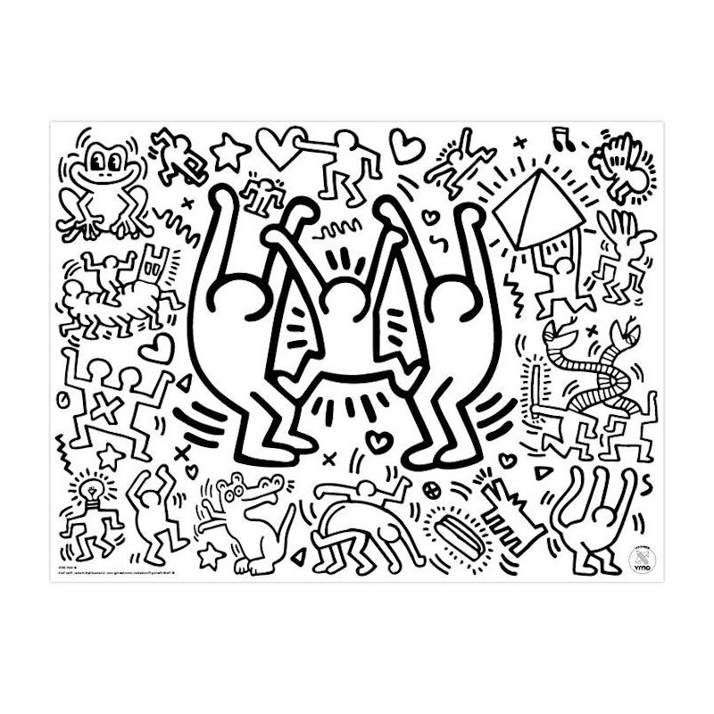 4746 sets de tables a colorier keith haring omy