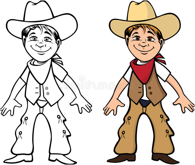 illustration stock livre de coloriage d enfant de cowboy image