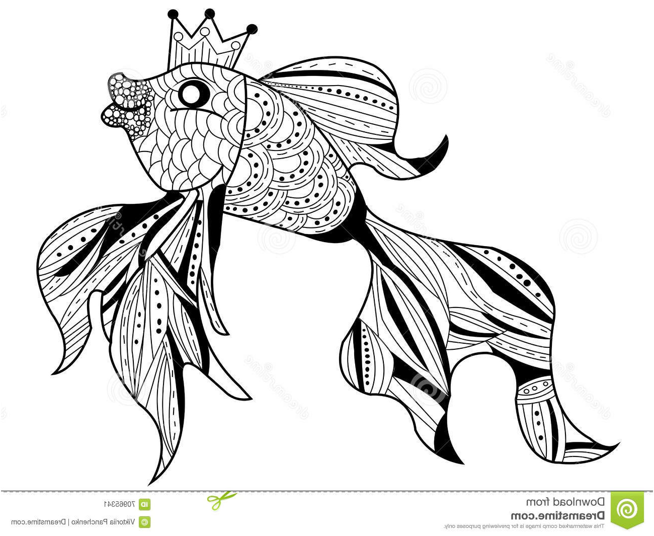 illustration stock vecteur de livre de coloriage de poisson rouge pour des adultes image