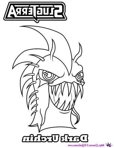 free halloween coloring page featuring dark urchin from slugterra