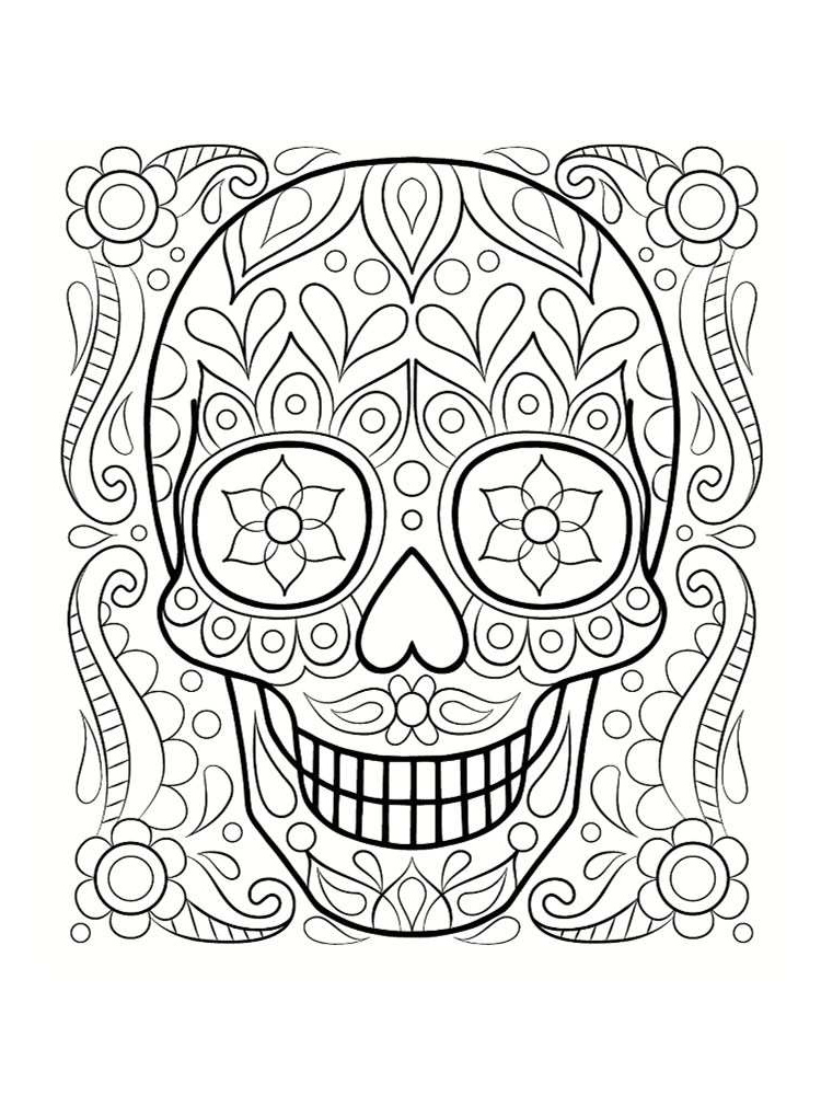8983 coloriage tete de mort mexicaine 20 dessins a imprimer 8534 novembre fini halloween coloriage dessin
