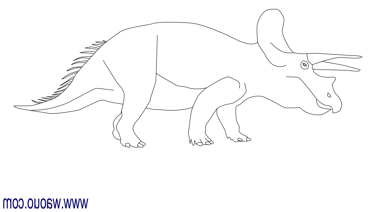 coloriage dinosaure triceratops