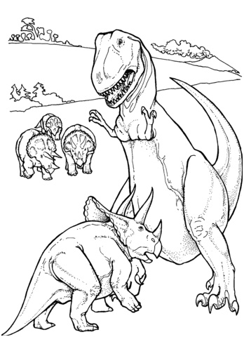 tyrannosaurus und triceratops
