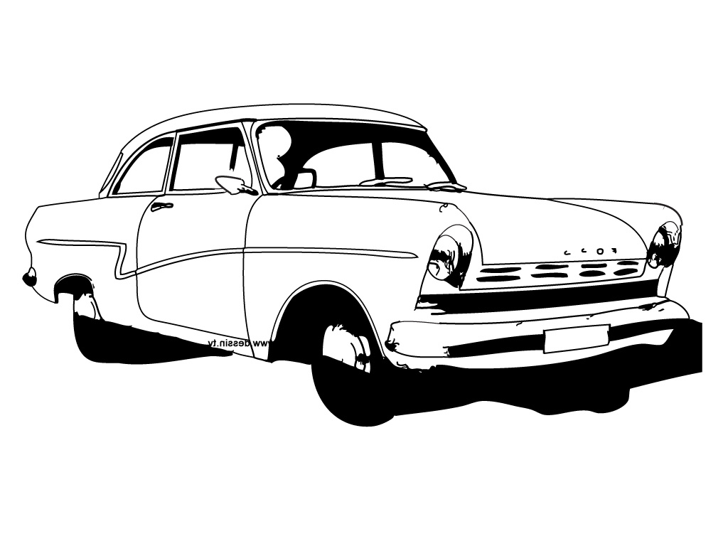 coloriage vieille voiture ford