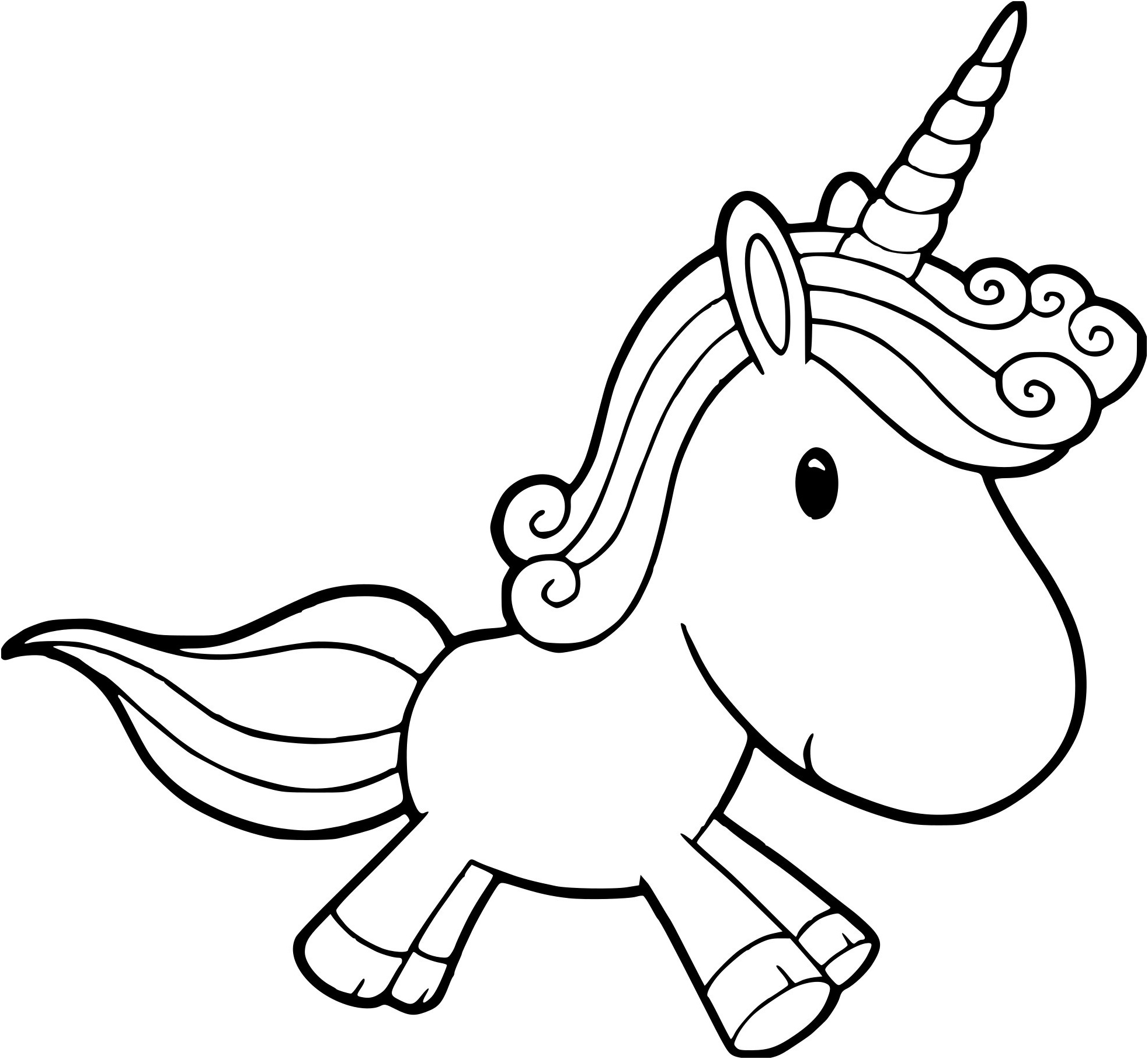 coloriage licorne dessin de licorne kawaii a imprimer gratuitement hd