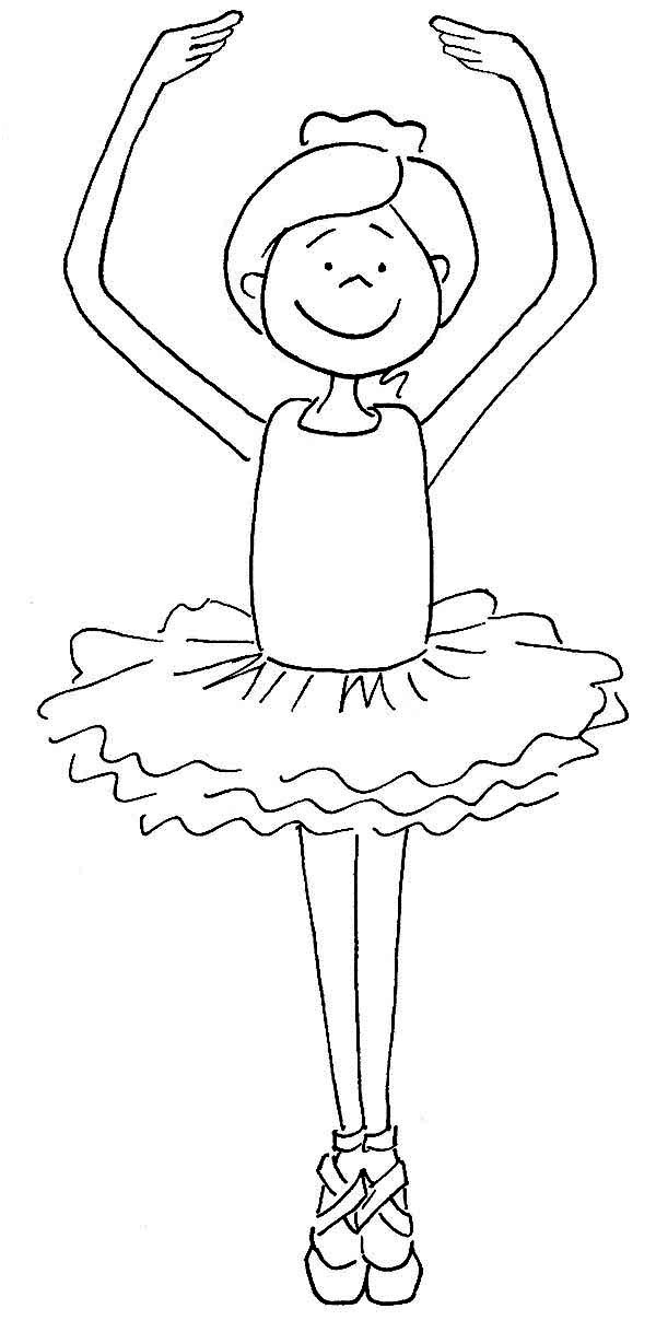 cute ballerina girl coloring page
