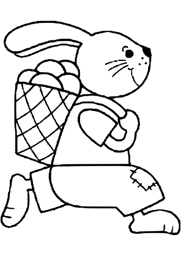 dessin coloriage lapin paques