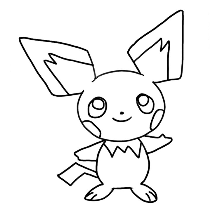 dessin kawaii pikachu colorier