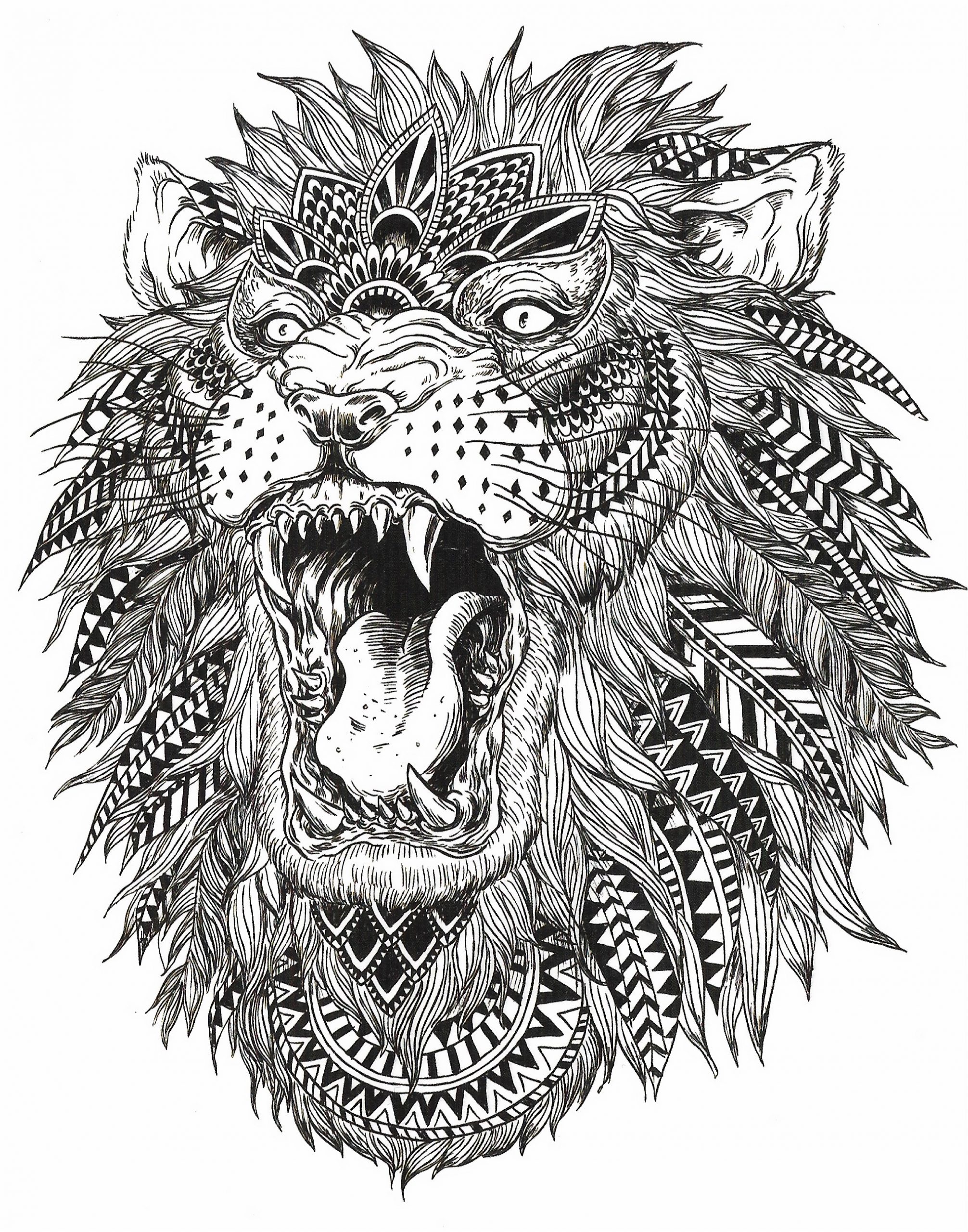 mandala imprimer lion