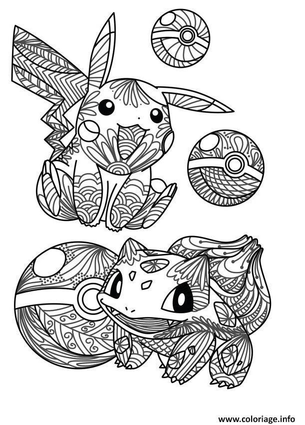 dessin pokeball beau photos coloriage mandala pokemon pikachu bulbizarre bulbasaur
