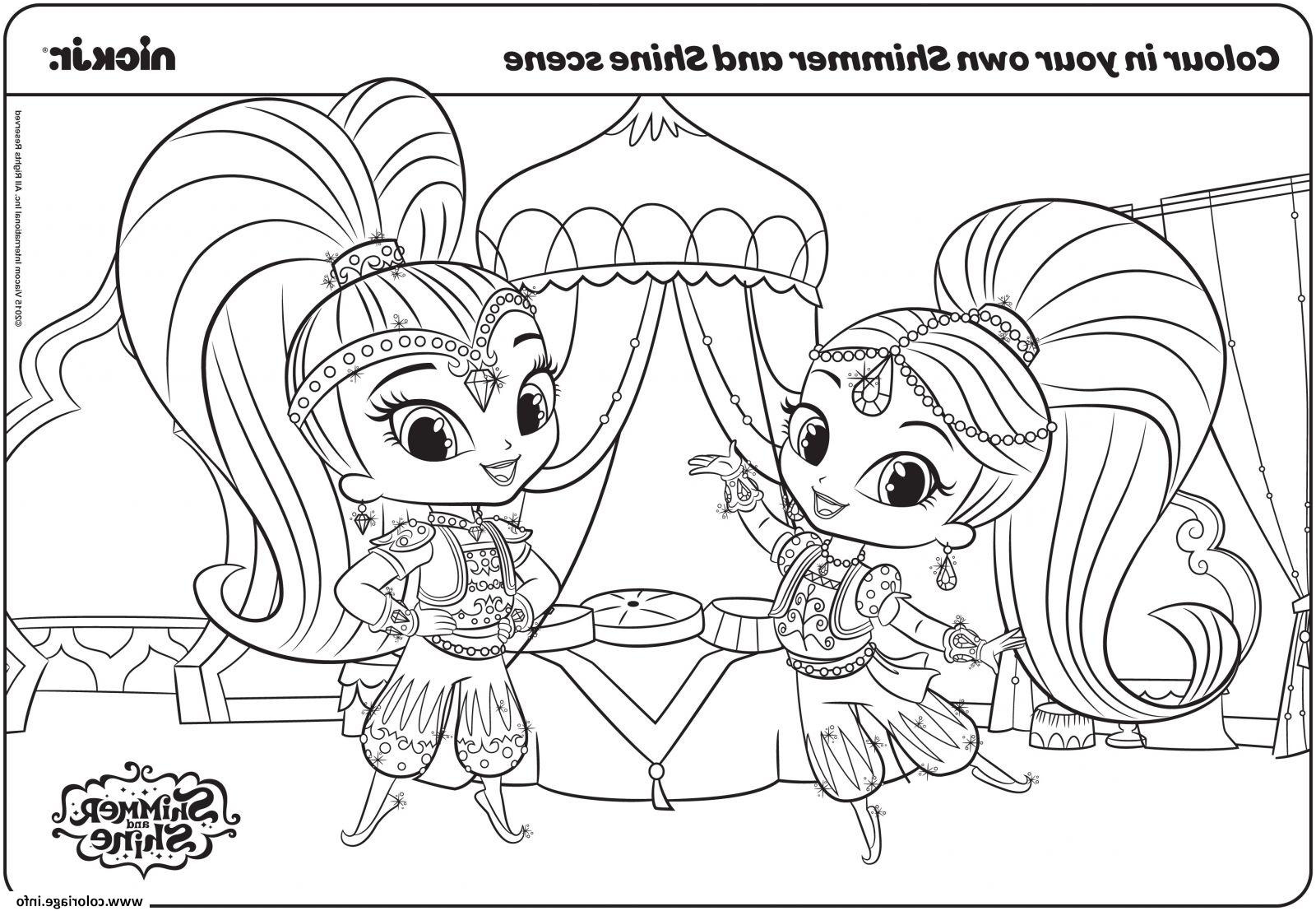 shimmer et shine fun with colouring page coloriage dessin