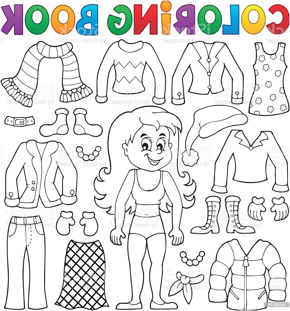 livre de coloriage avec des vêtements fille thème deux gm