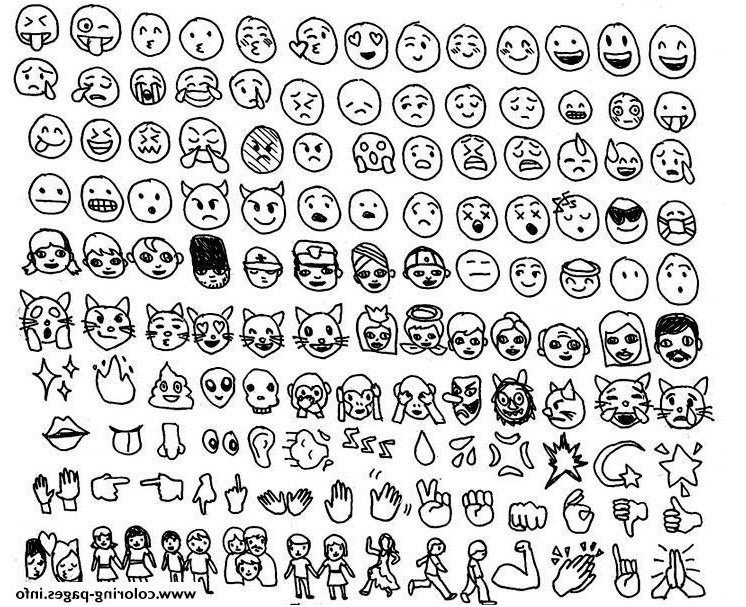 8 typique coloriage de emoji stock