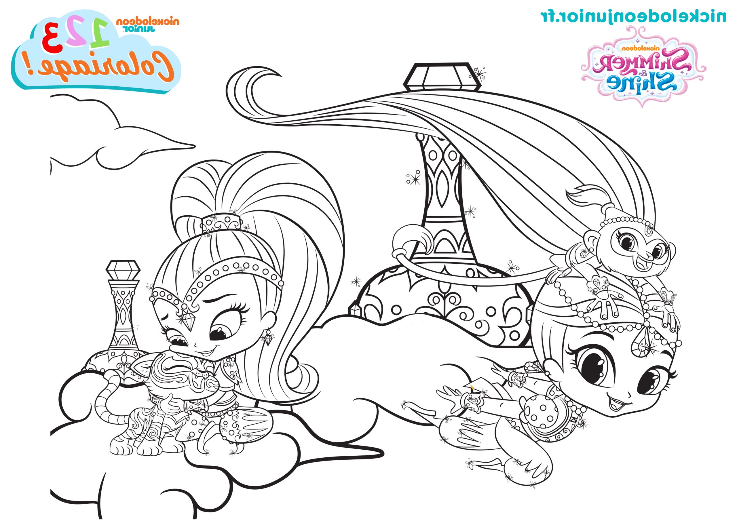 dessus coloriage shimmer and shine