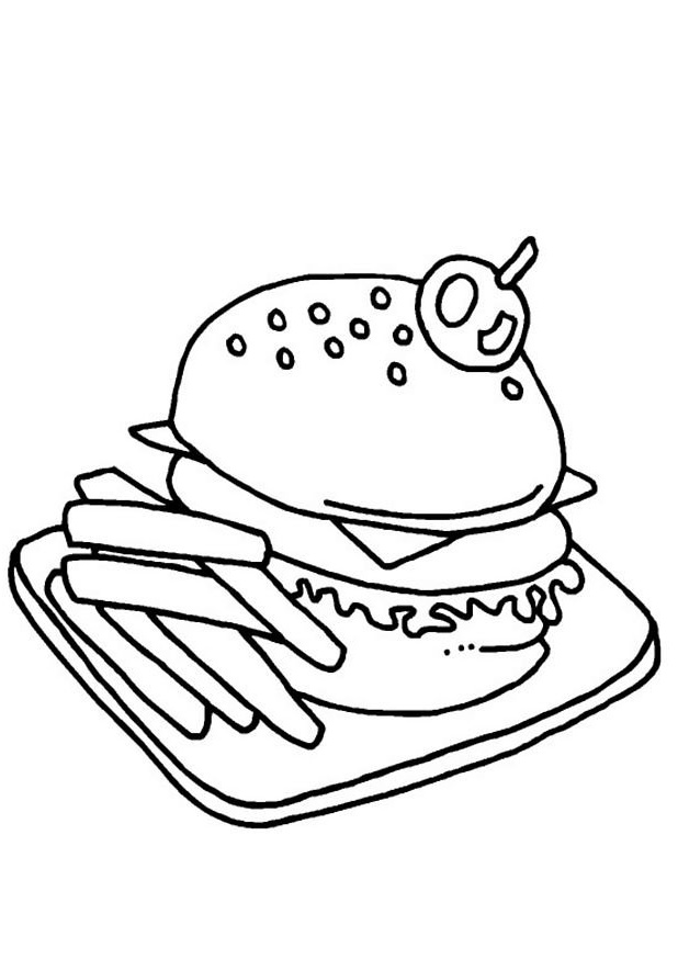 dessin a imprimer de hamburger